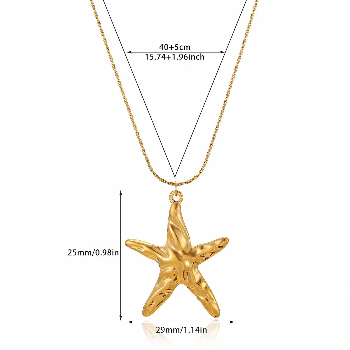 Unique Texture Simple Five-pointed Star Female Necklaces