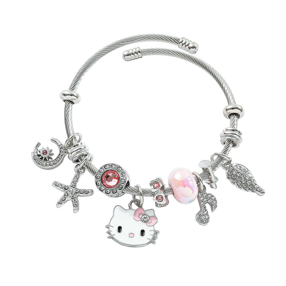 Cute Fashion Cat String Beads Open-ended Bracelets