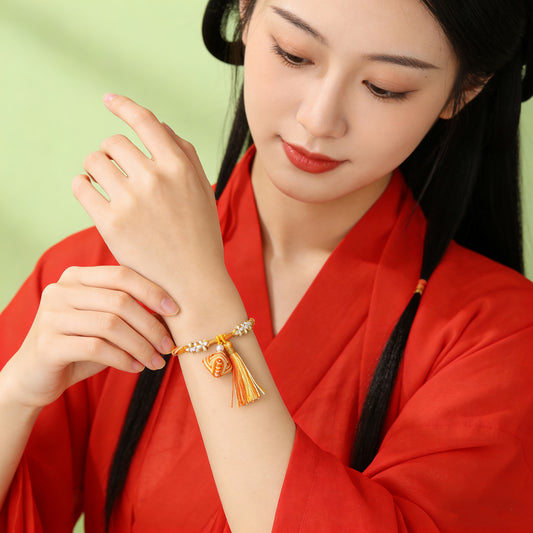 Boat Festival Colorful Rope Peach Blossom Knot Bracelet