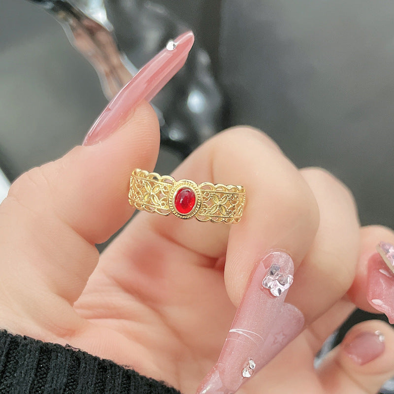 Opening Female Cold Style Metal Sweet Cool Rings