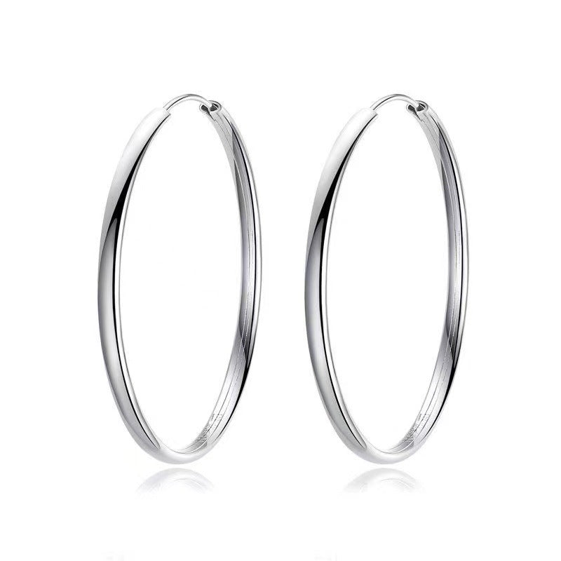 Women's Exaggerated Oversized Circle Sier Trendy Big Earrings