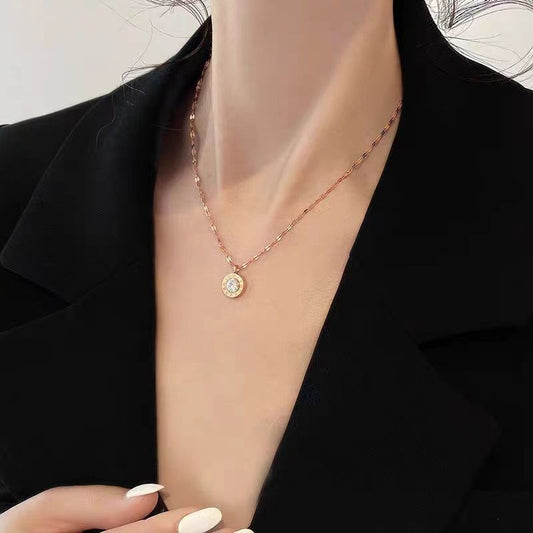 Women's Roman Digital Titanium Steel Cold Trendy Clavicle Necklaces
