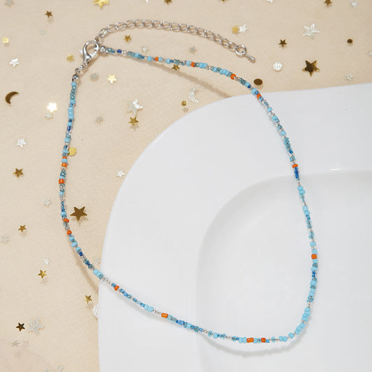 Women's Small Beads Beaded Girly Style Rainbow Necklaces