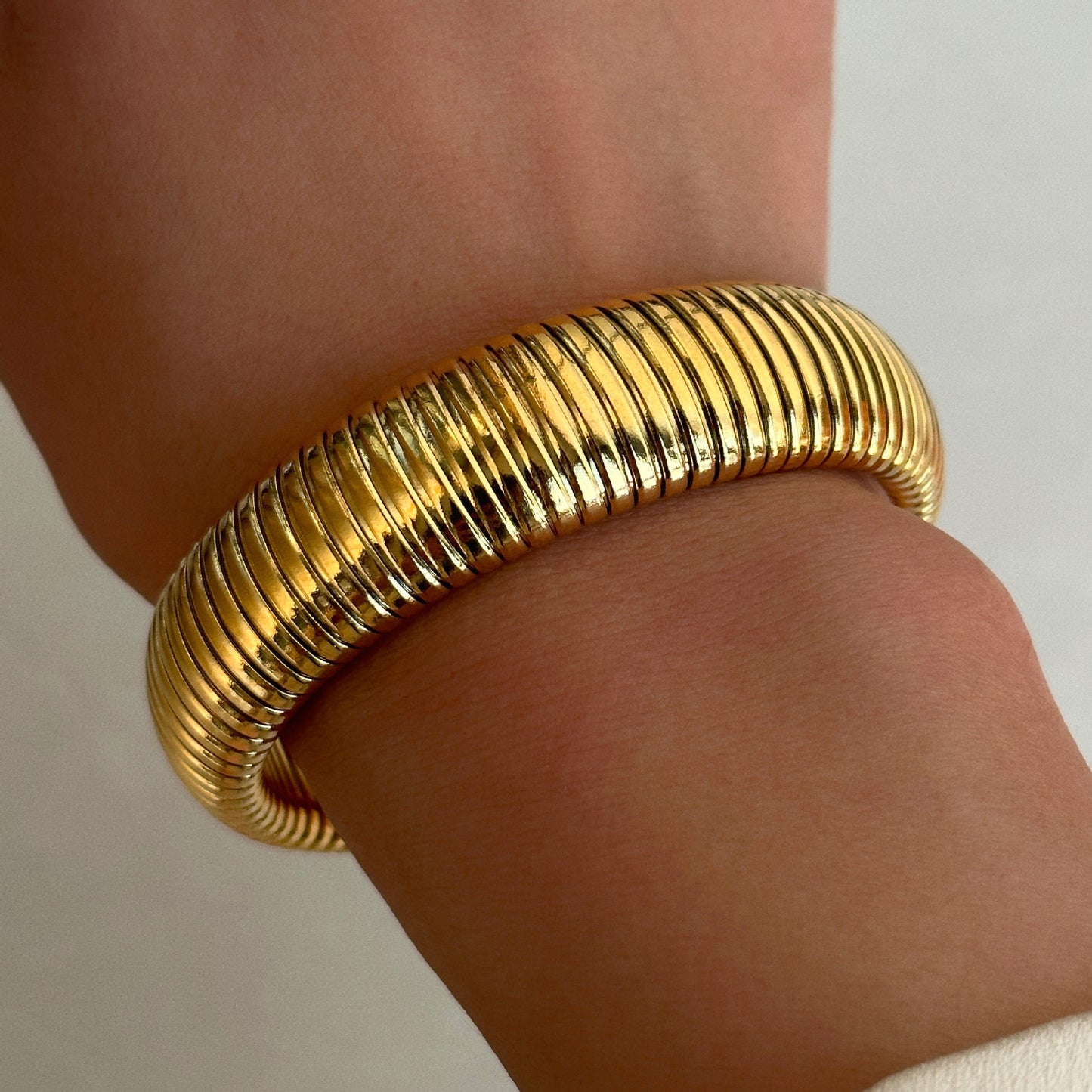 Plated Titanium Steel Vintage Elastic Gypsy Bracelet