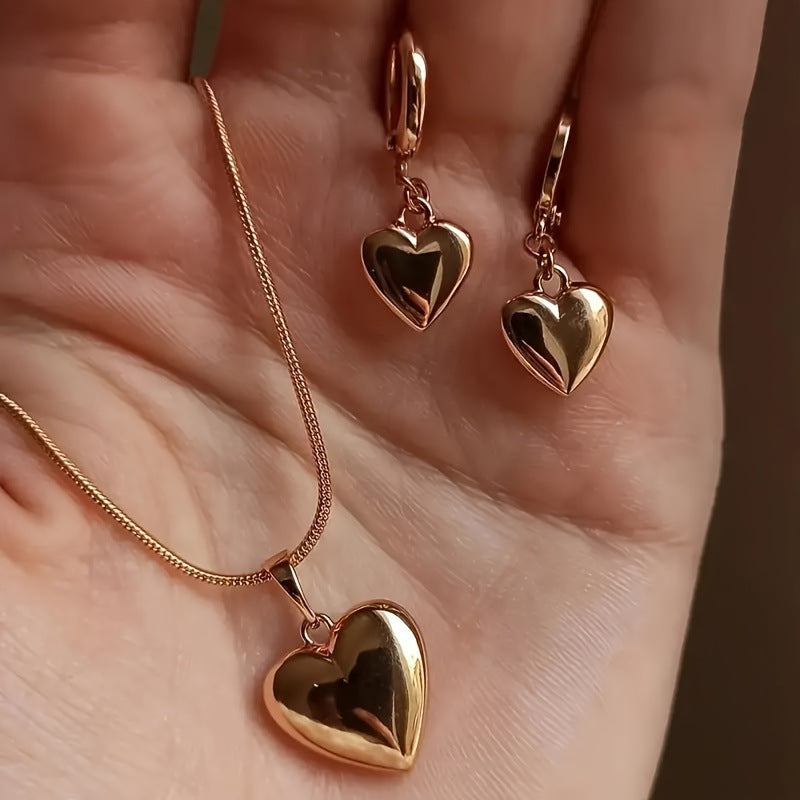 Peach Heart Suite High-grade Versatile Design Light Luxury Jewelry Set