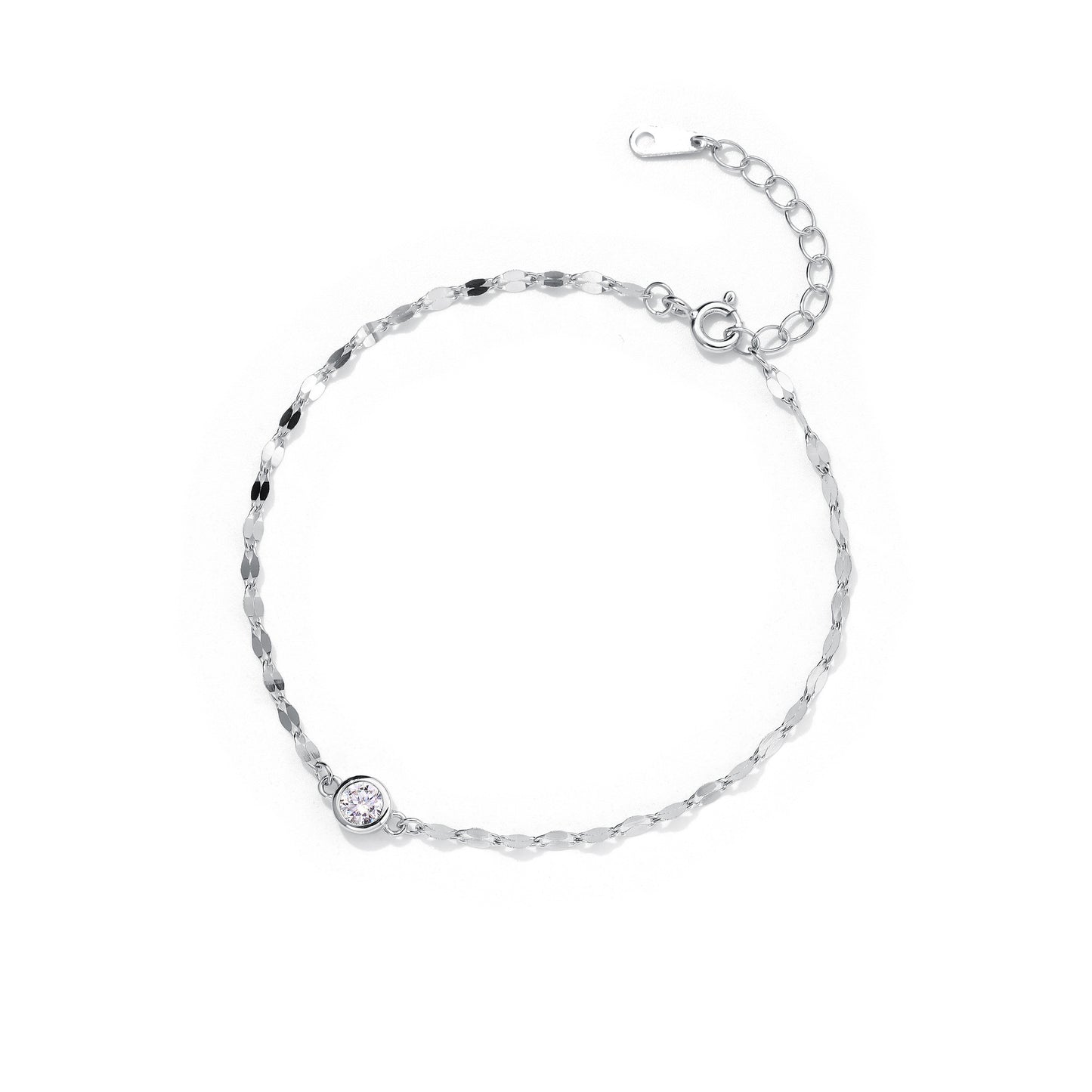 Women's Super Shiny Sparkling Sequined Zircon Sterling Bracelets