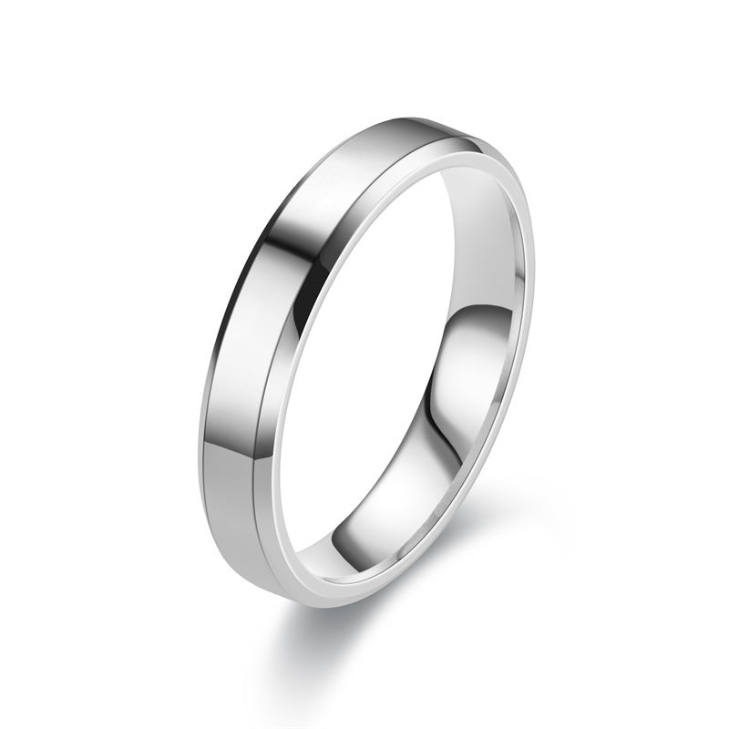 Style Simple Glossy Couple Pair Of Titanium Rings
