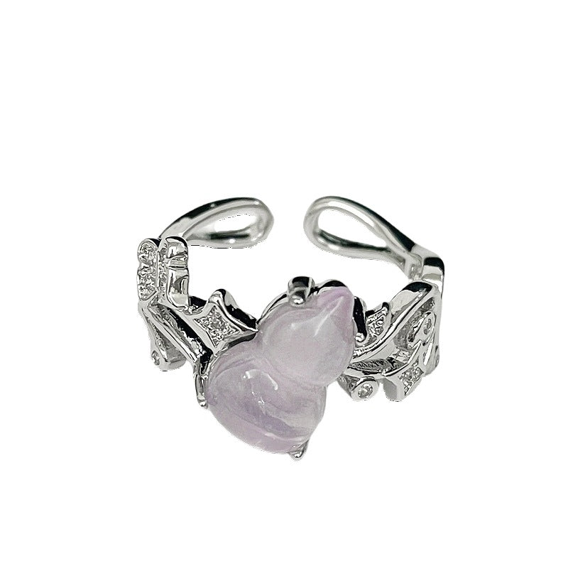 Women's Open With Diamond Design Light Luxury Unique Rings