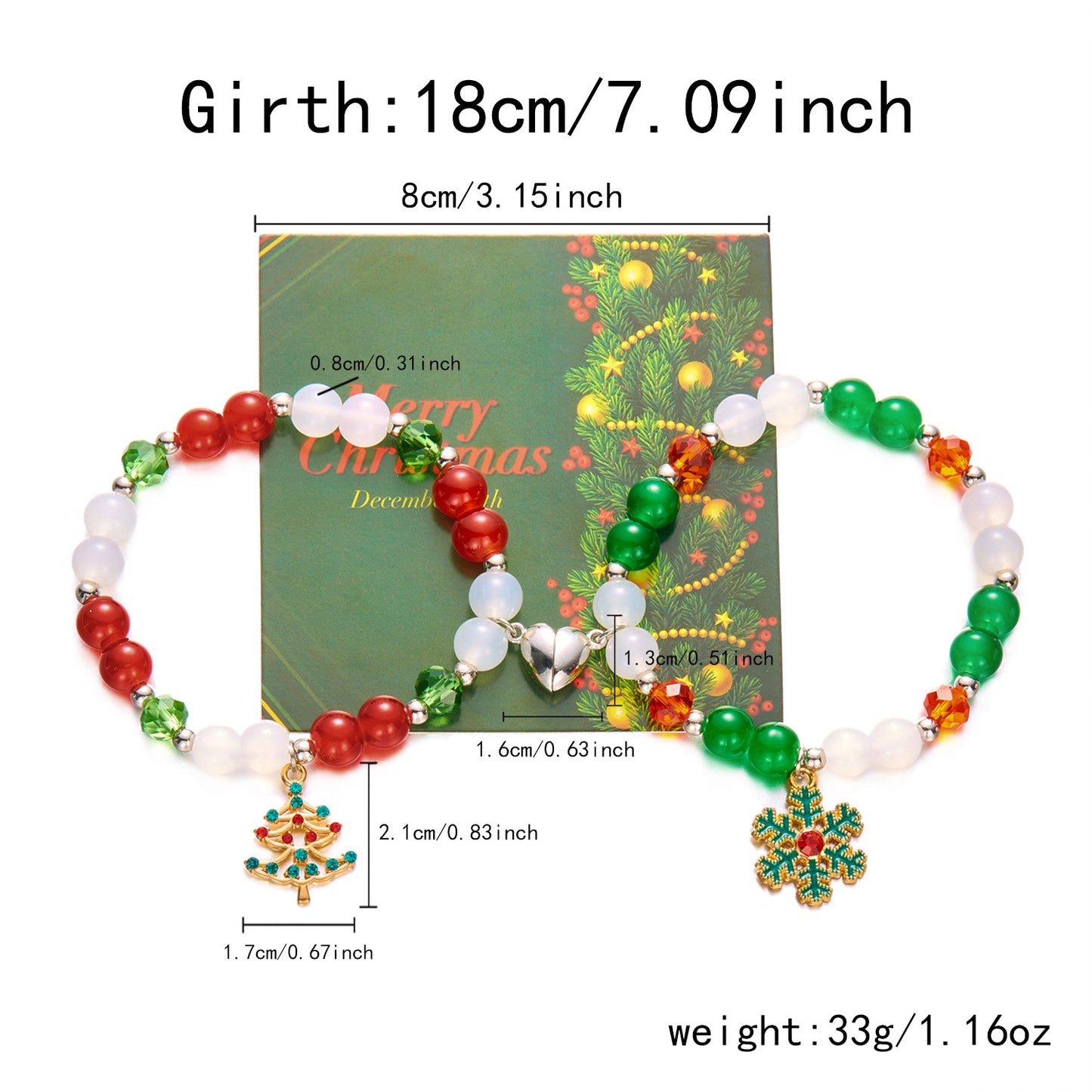 Christmas Couple Fashion Tree Snowflake Garland Bracelets