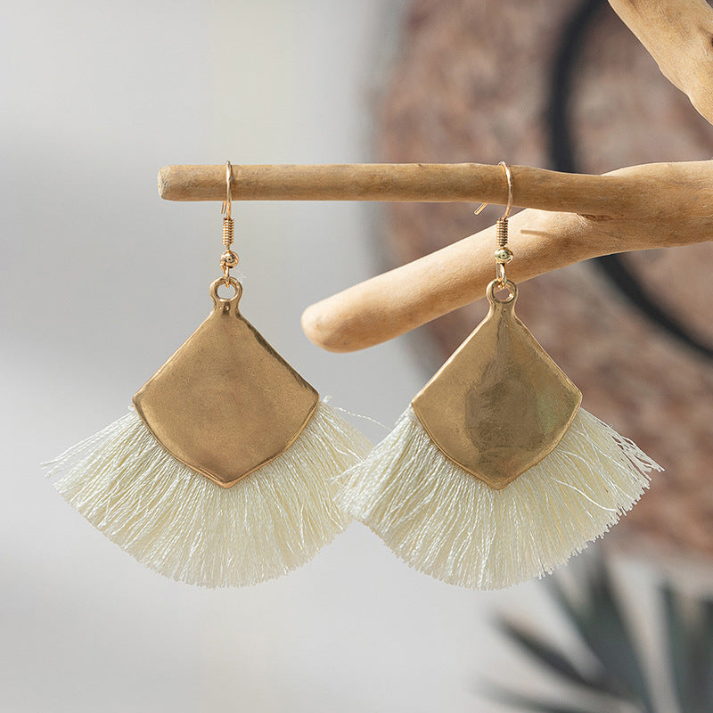 Women's Vacation Style Rattan High-grade Niche Raffia Earrings