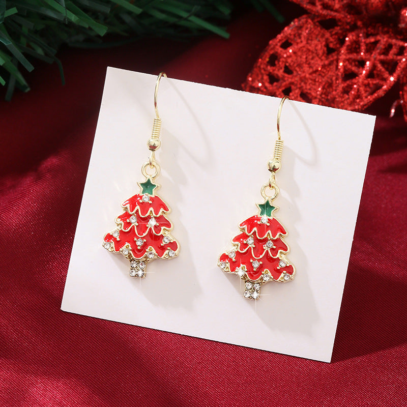 Christmas Santa Claus Snowflake Candy Cane Earrings