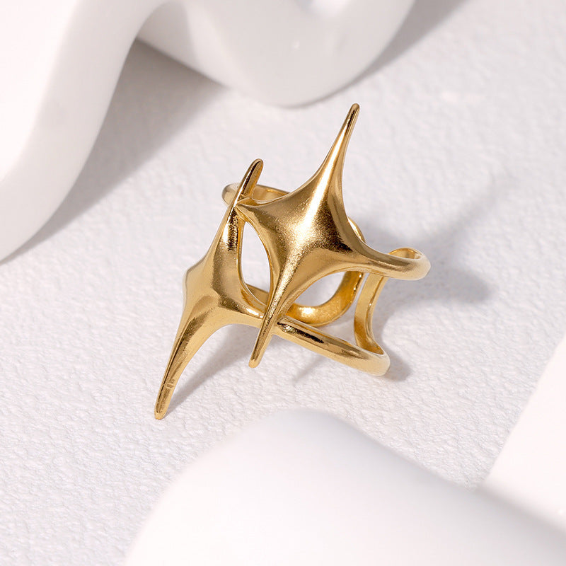 Simple Retro Aloofness Style Advanced Light Luxury Minority Design Fashion Rings