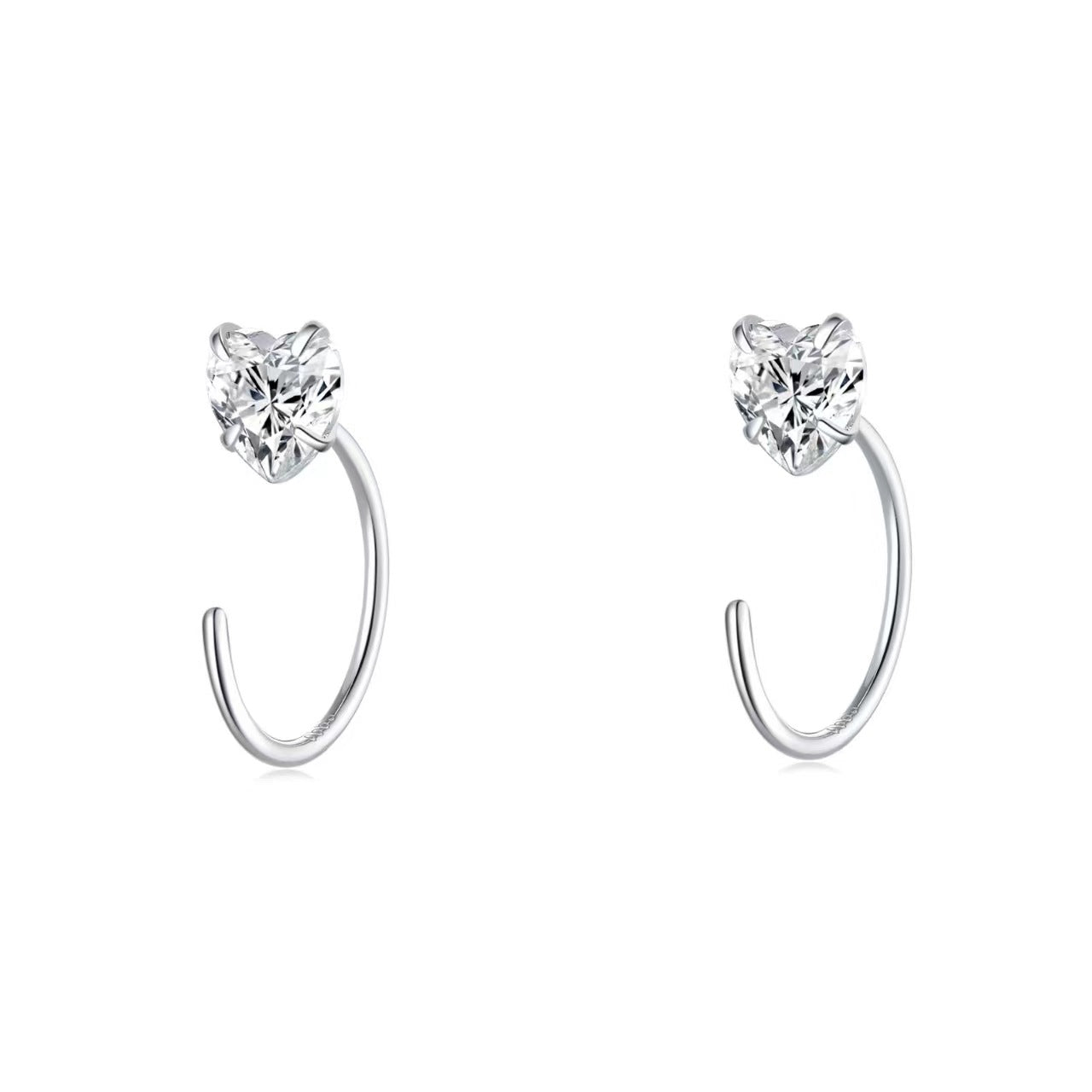 Women's Sier High-grade Simple Love Heart Special Earrings