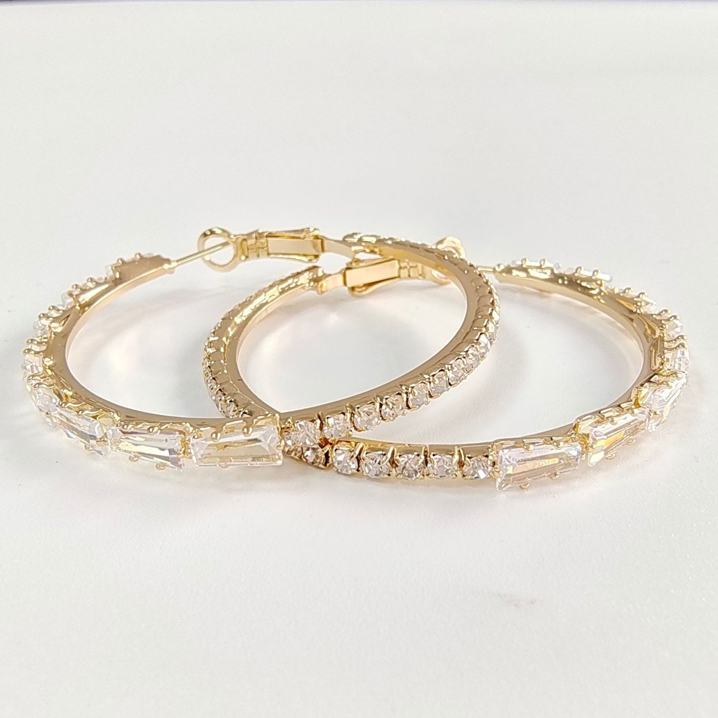 Simplicity Exaggeration Big Circle Micro Inlaid Zircon Copper Earrings