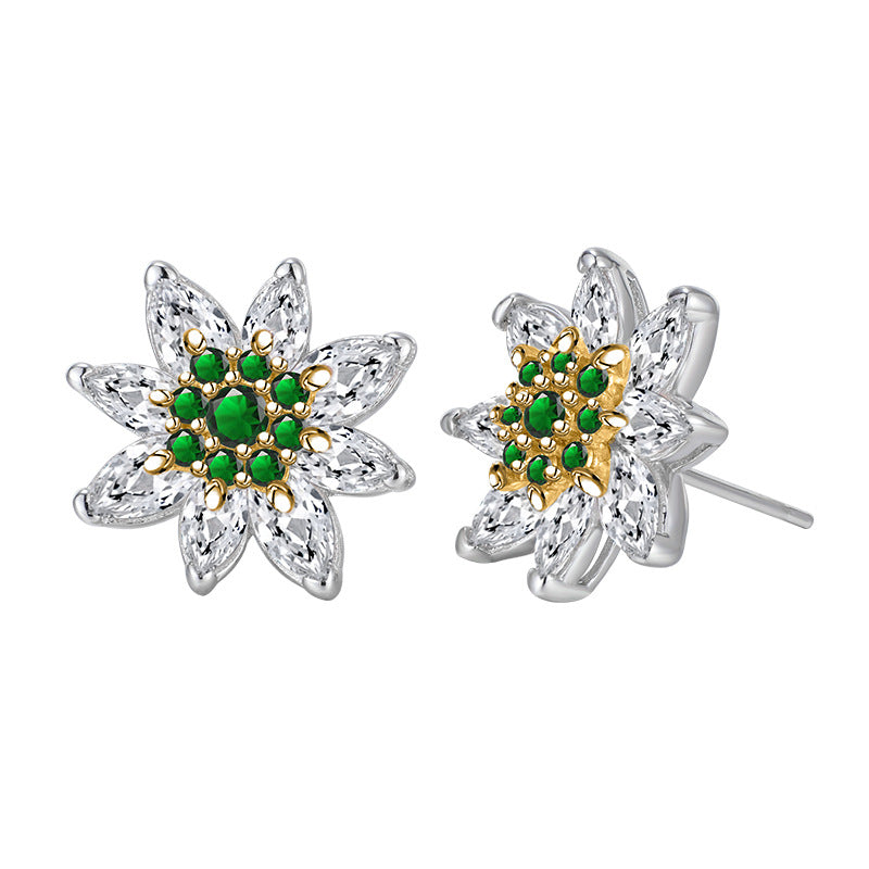 Women's High-grade Light Luxury Flash Snowflake Inlaid Earrings