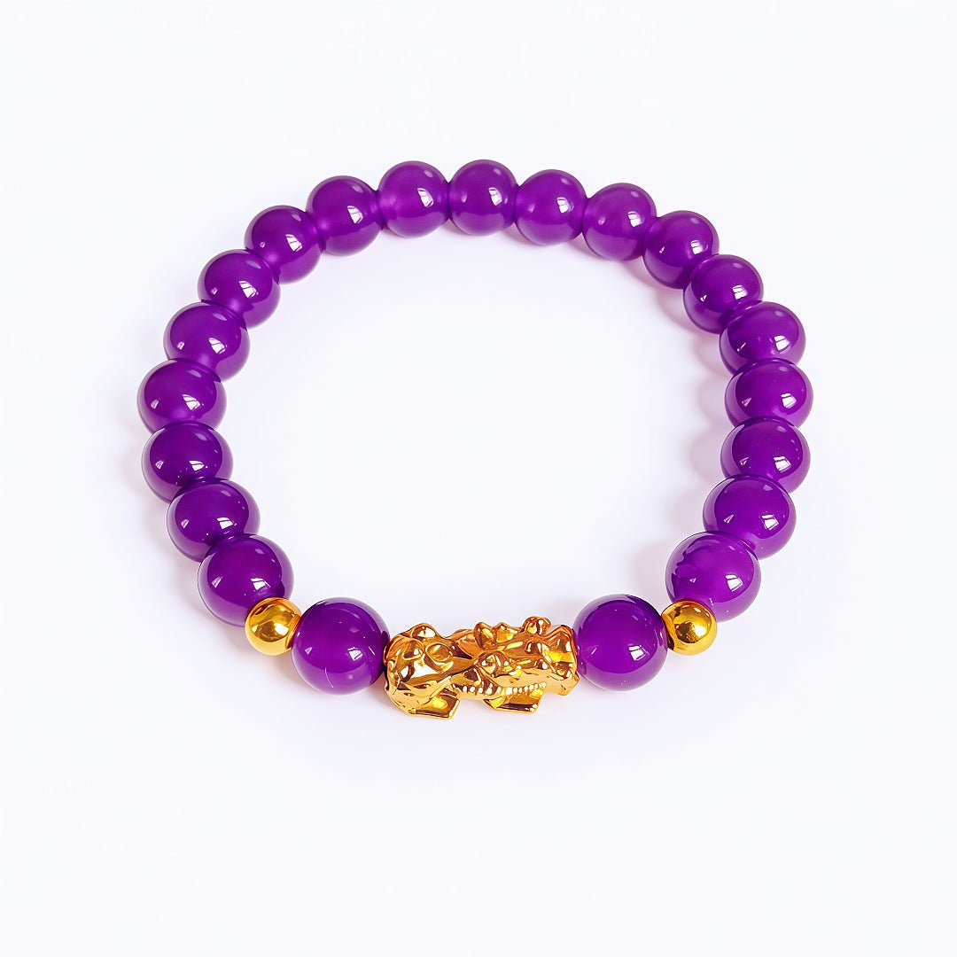 Running Rivers Lakes Live Imitation Obsidian Gilt Six Words Mantra Bracelet