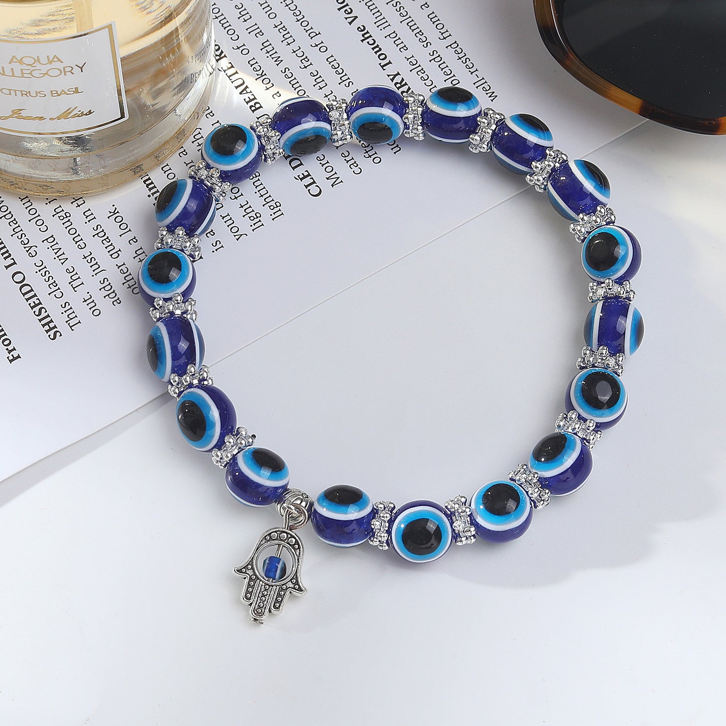 Summer Beach Foot Alloy Devil's Eye Bead Bracelet