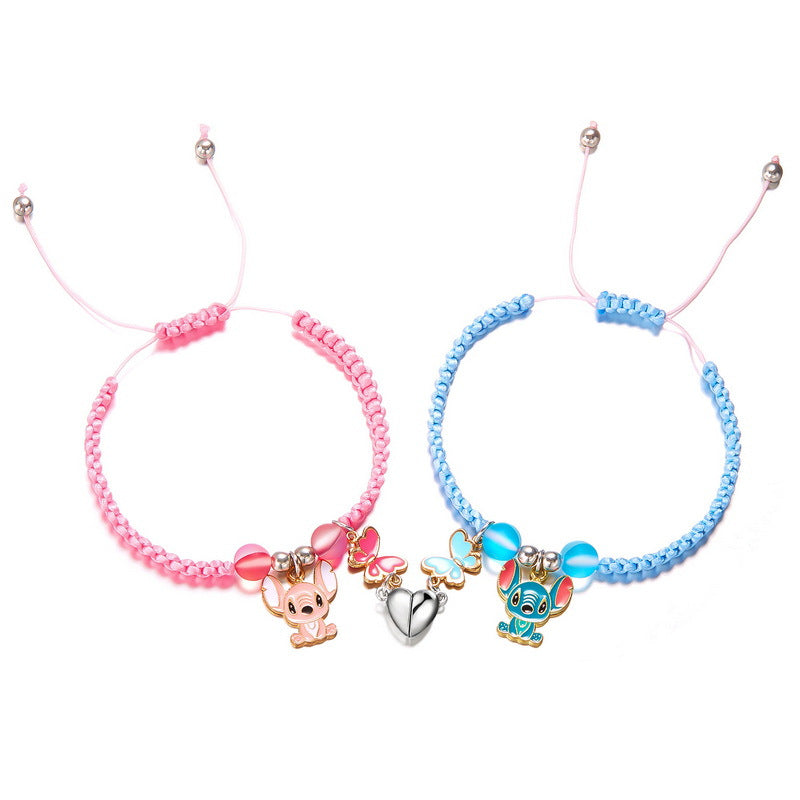 Fashion Stitch Creative Love Heart Magnetic Bracelets