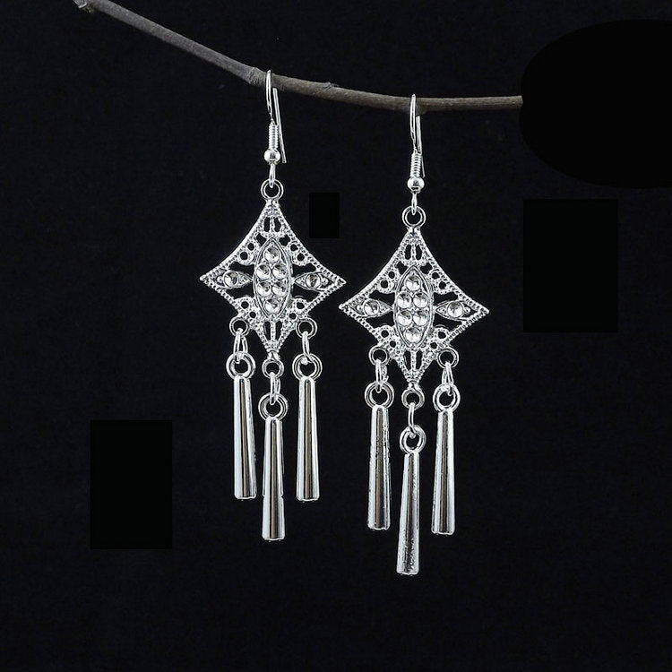 Women's Tibetan Sier Miao Eardrops Classical Ethnic Style Earrings