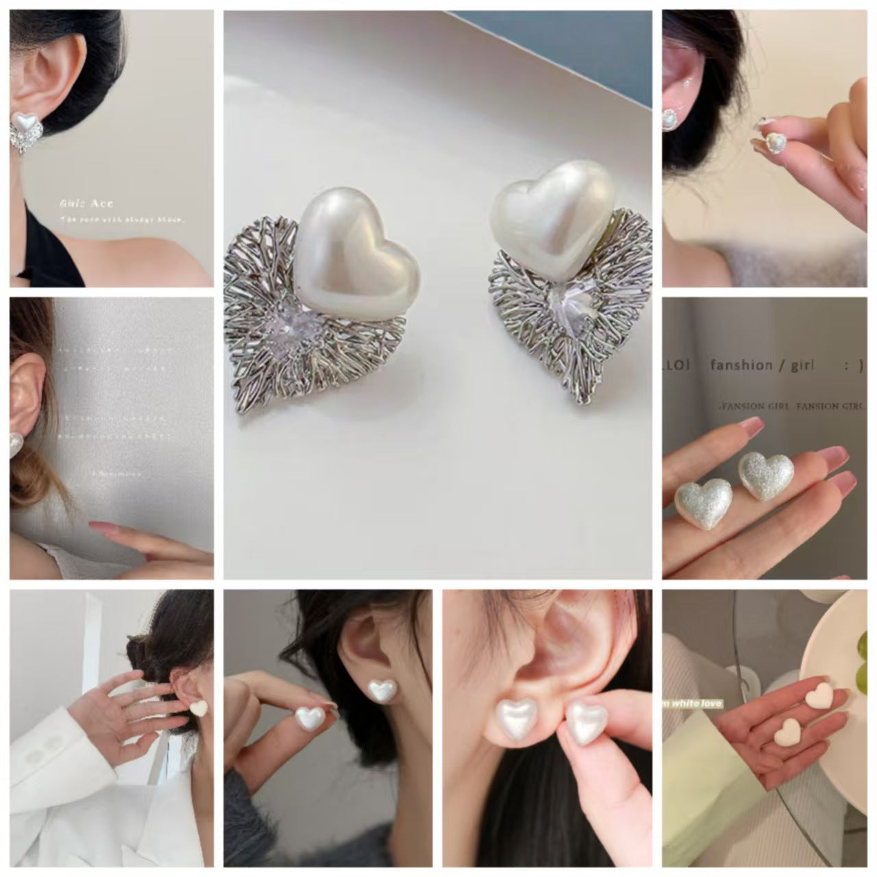 White Square Stylish Simple Versatile Temperament Earrings