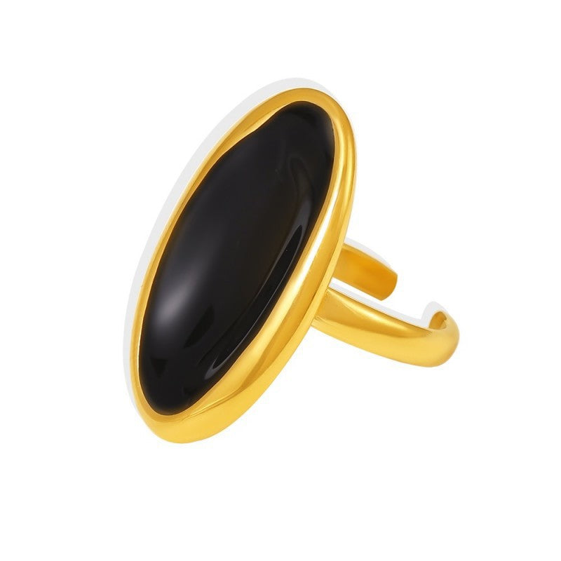 Open Light Luxury Drop Oil Casting Stainless Rings