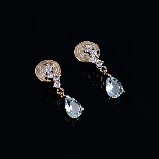 Blue Water Drop Zircon One-piece Mosquito Rings
