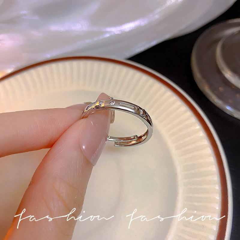 Women's & Men's Korean Exquisite Couple Open Niche Cute Rings