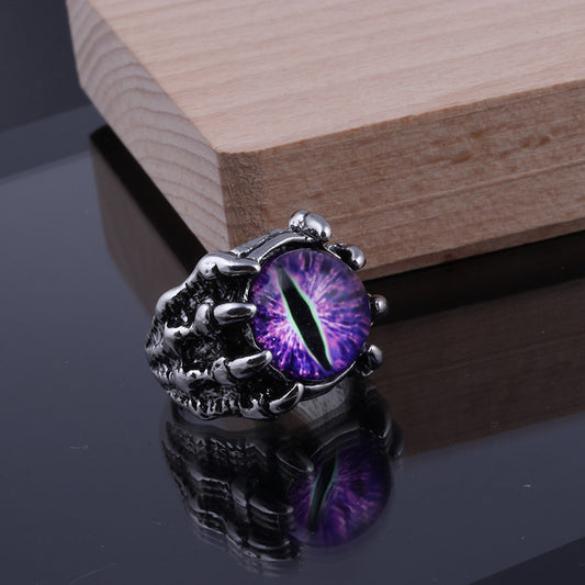 Geometric Devil's Eye Opening Adjustable Skull Rings