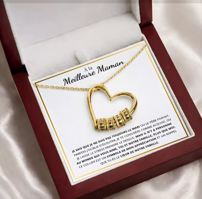 Women's Shaped Love Inscription Personalized Name Beaded Mother's Day Necklace