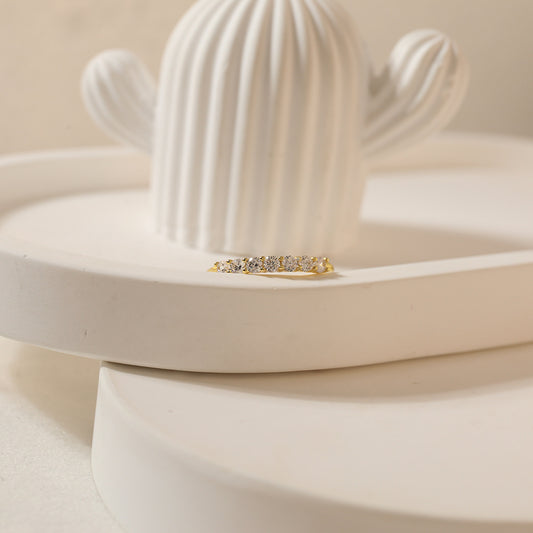 Sterling Sier Zircon Twin Gang Drill Rings