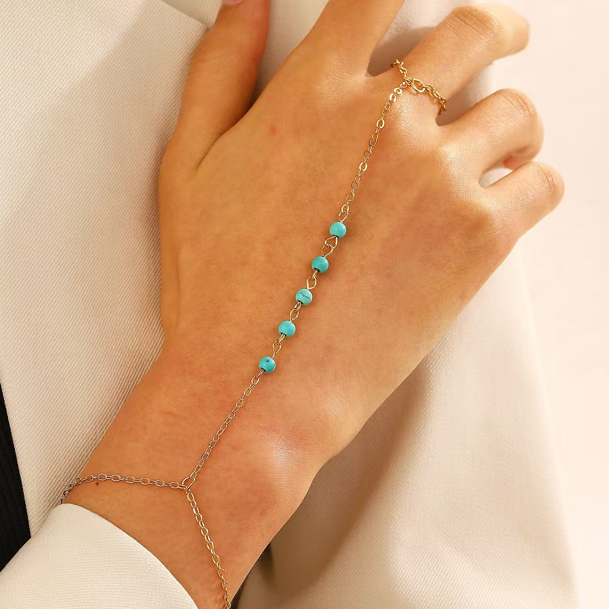 Butterfly Love Pearl Finger Hip Hop Exaggerated Bracelets