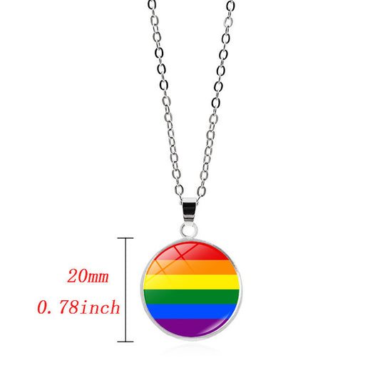 Rainbow Striped Love Female Versatile Gay Necklaces