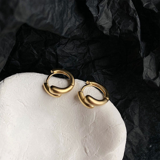 Niche Design Premium Gold Hoop Female Earrings