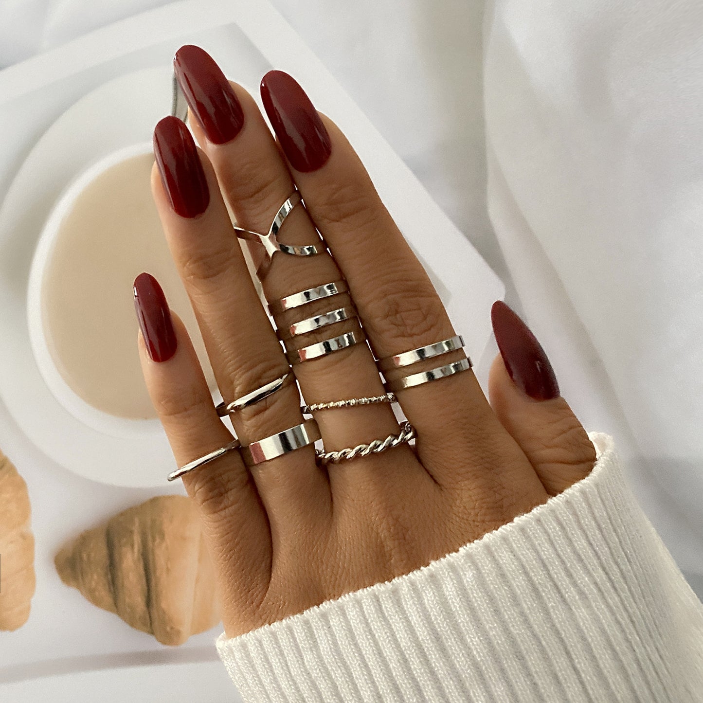 Twist Thread Plain Set Cross Opening Rings