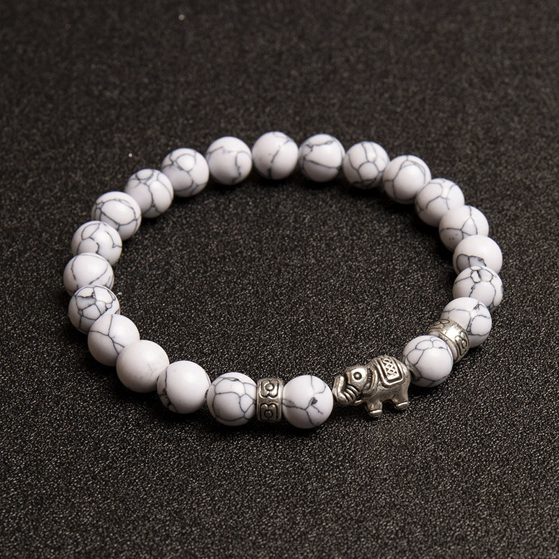 Natural Stone Beaded Cute Fashion Elephant Bracelets