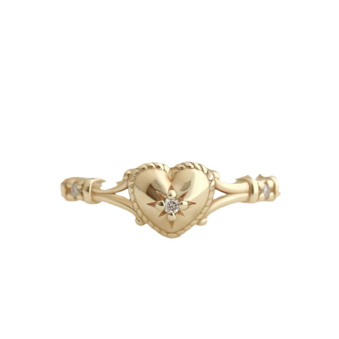 Women's Simple Fashion Heart-shaped Gold-plated Wear Accessories Rings