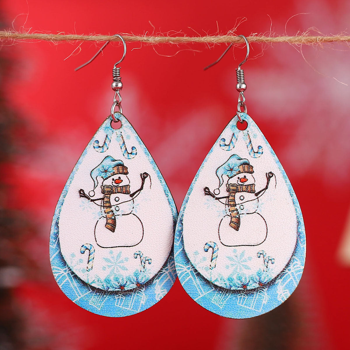 Snowman Black Red Plaid Elk Water Pendants