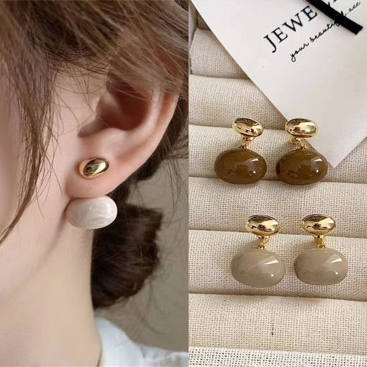 Women's Caramel Drip Glazed Ball Light Luxury Earrings