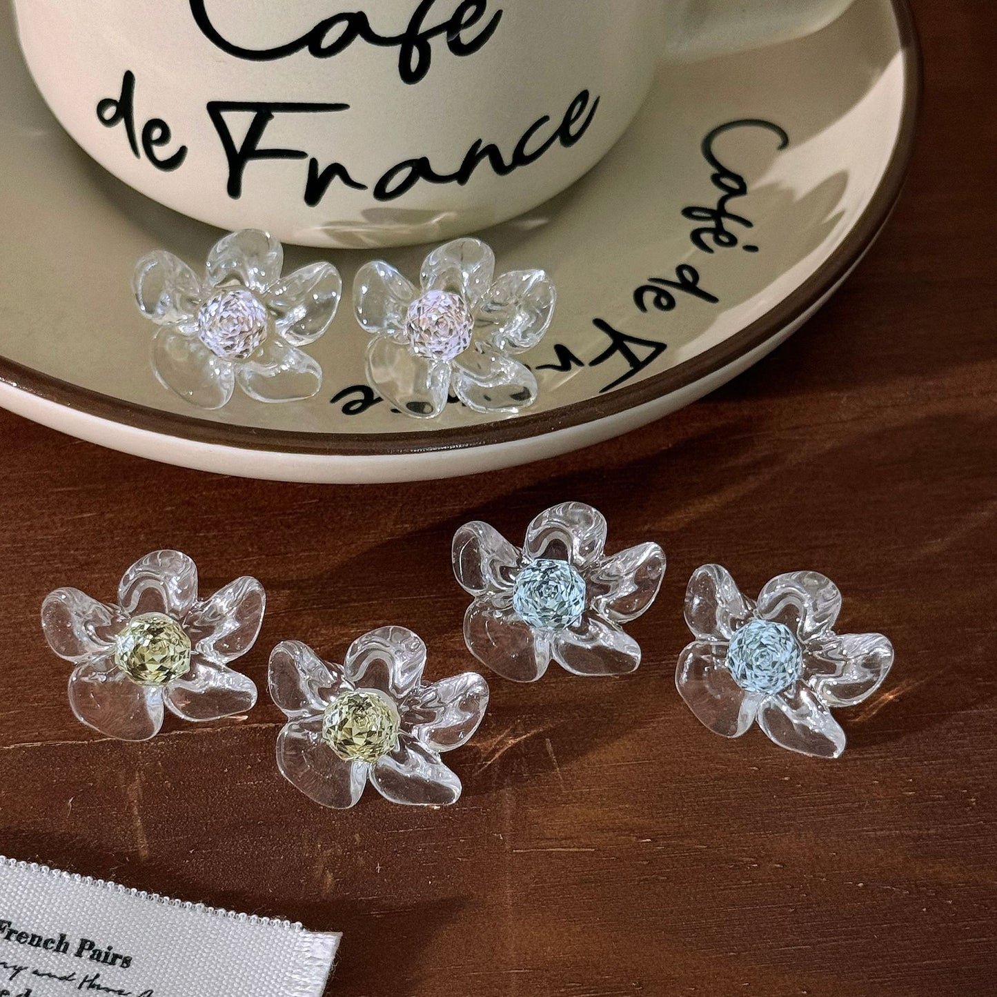 Women's Fairy Sweet Transparent Rose Cut Flower Fashionable Rings