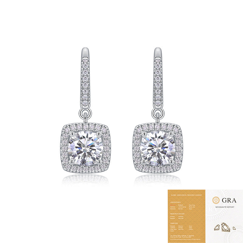 Sier Star Moon Ear Female Niche Live Earrings