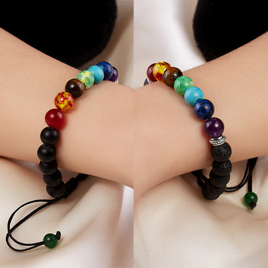 Women's & Men's Korean Fashion Creative Rainbow Woven Adjustable Bracelets