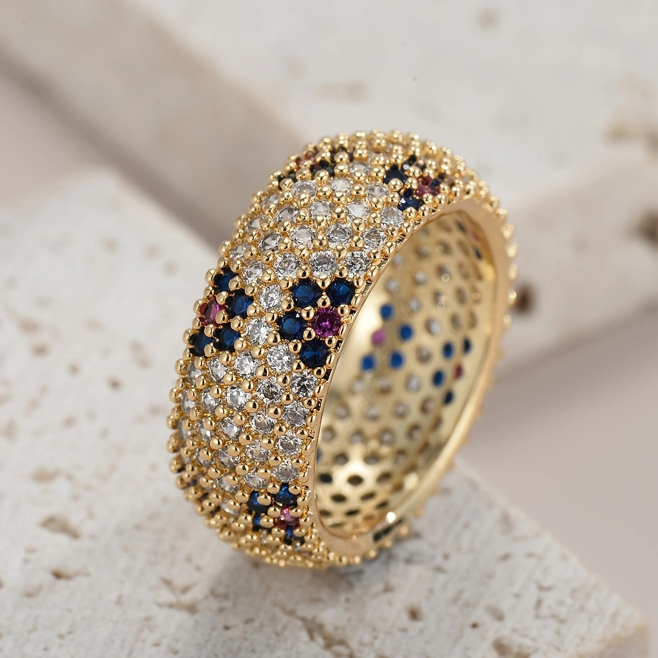 Full Diamond Color Zirconium Drill Does Ring