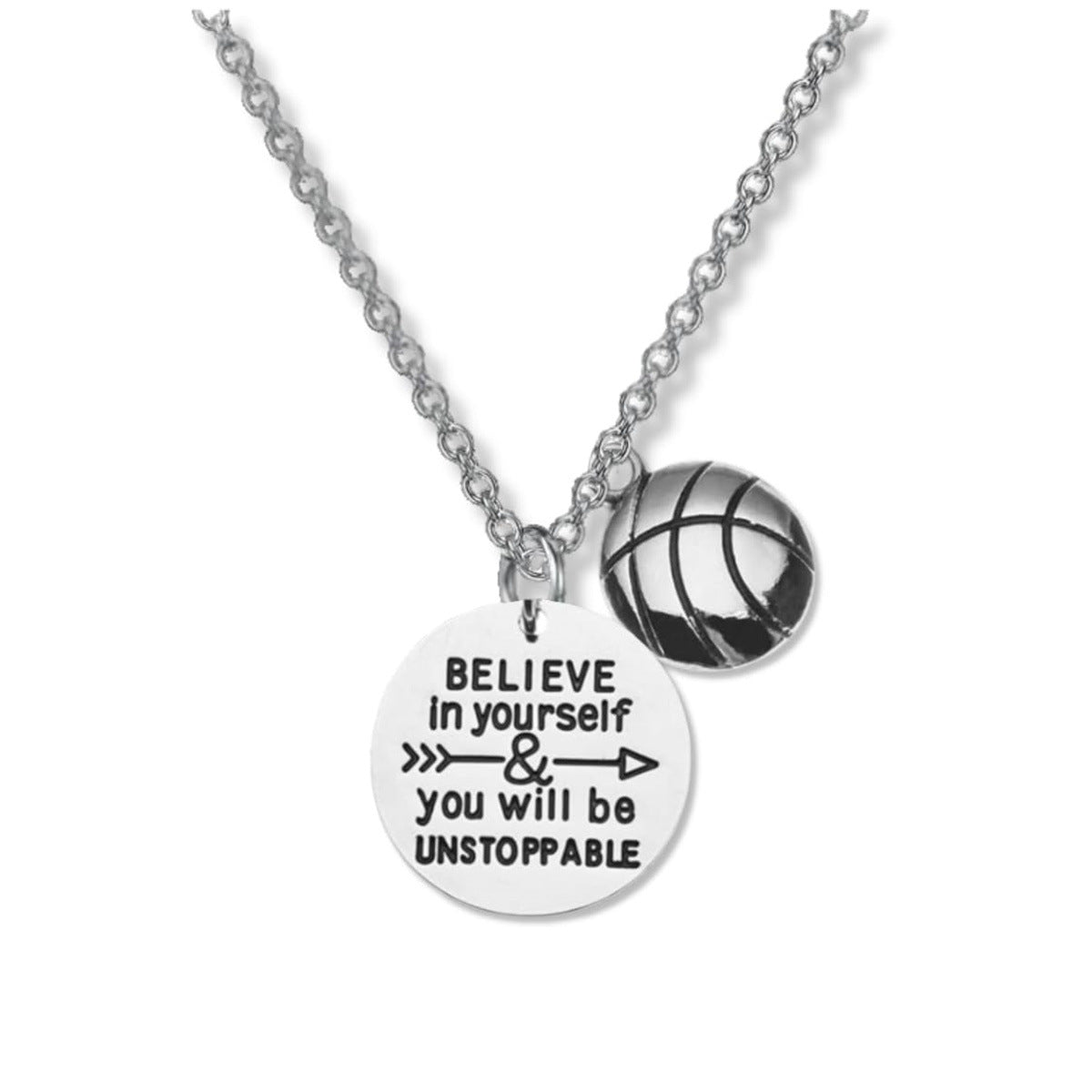 Basketball Charm Laser Sculpture Trend Round Necklaces