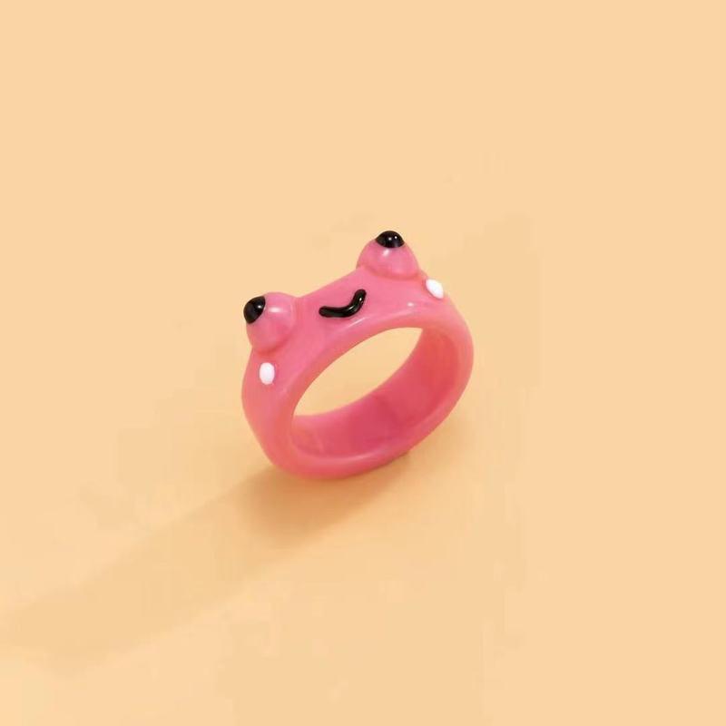 Resin Colorful Personality Animal Cartoon Cute Rings