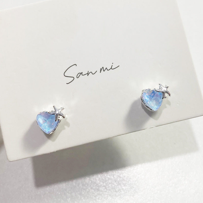 Fresh Plain Sier Plated Bow Female Small Simple Stud Earrings