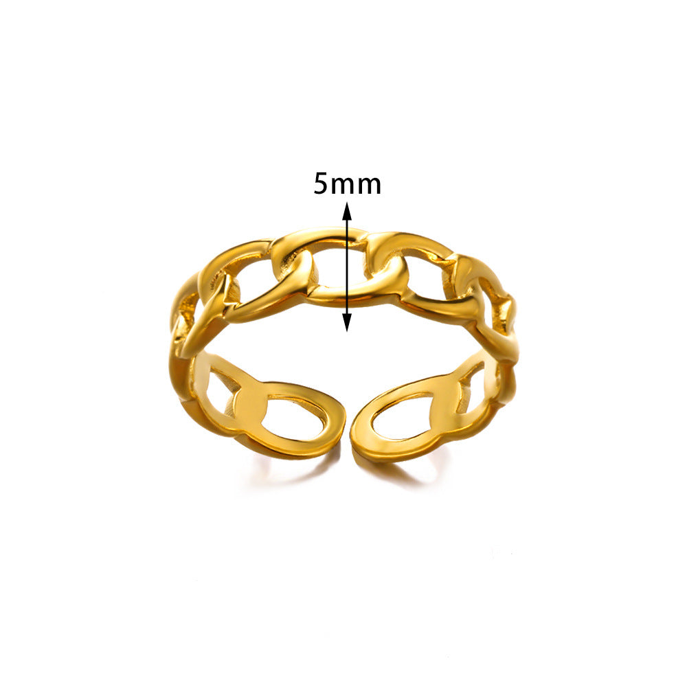 Women's Simple Geometric Chain Stainless Steel Oil Rings