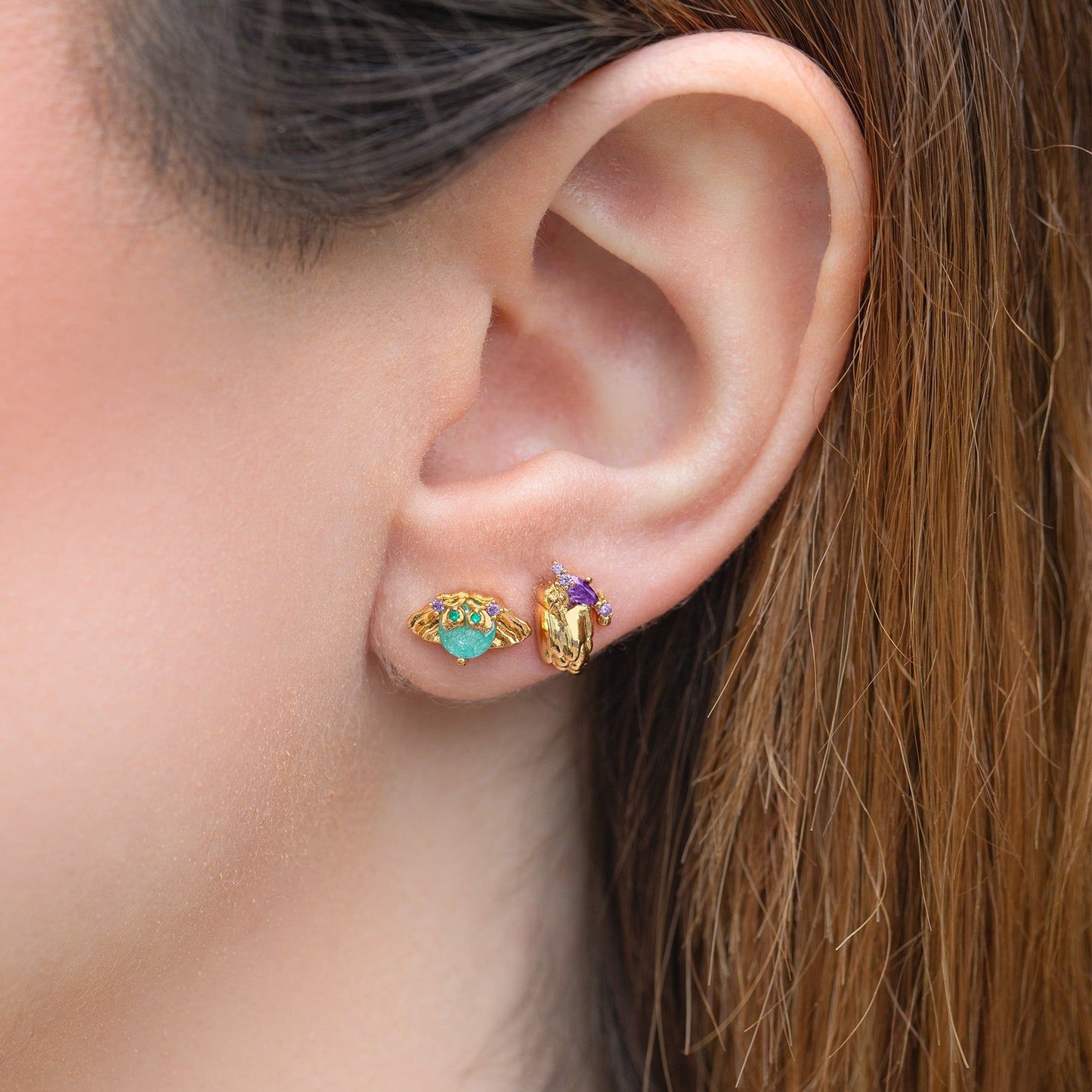 Design Color Zircon Cartoon Set Fashionable Earrings