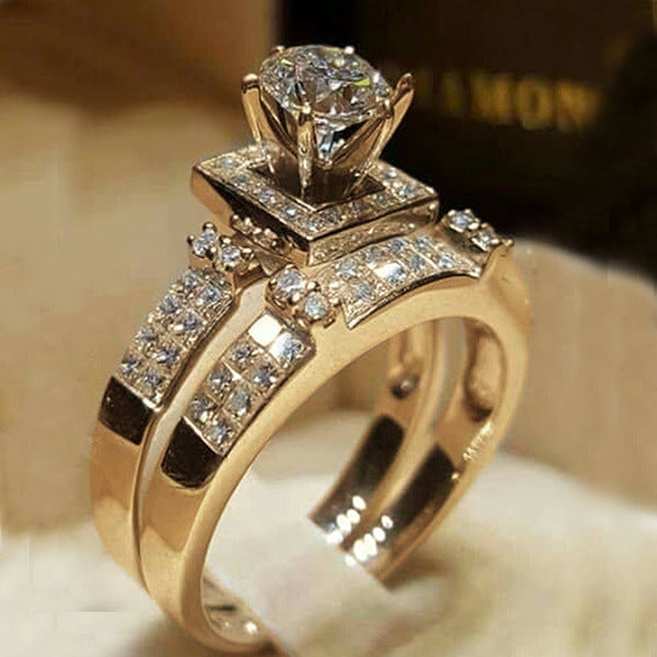 Artificial Zircon Eight Hearts Arrows Female Rings