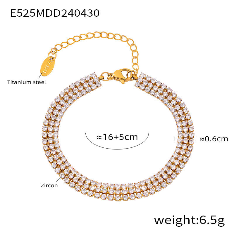 Women's Personalized Fashion Colorful Full Diamond Claw Zircon Light Luxury Bracelets