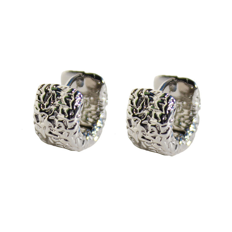 Lava Texture Square Ear Clip Niche Earrings